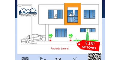 SE VENDE CASA DE DOS PISOS PARA ESTRENAR EN LA ZONA ORIENTE DE MONTERIA 

La propiedad tiene un area de 160m2 de dos pisos muy bien distribuidos, la casa se encuentra en construccion, 

primer pisos: sala, comedor, cocina integral, baño social, zona de labores, garaje con puerta electrica y terraza con jardinera y zonas verdes. 
segundo pisos: holl de alcobas, habitacion principal con baño, vestier closet y acceso al balcon, habitacion con baño, closet y balcon, habitacion con  baño y closet. con muy buenos acabados cielo razo, pisos en porcelanato. se encuentra ubicada en zona residencial de alta valorizacion, con vigilancia cerca a centros comerciales, vias principales con facil acceso a transporte, supermercados de cadenas entre otros....

INMONTERIA ASESORÍAS INMOBILIARIAS DE COLOMBIA
✅ Si desea recibir información adicional o visitar personalmente esta propiedad puede agendar una visita a las siguientes líneas de atención:
* Línea WhatsApp de ventas ? 3205548556 
* Línea WhatsApp de arriendos ? 3233444404

✅ Para ofrecer su inmueble con nosotros puede contactar a las líneas de atención o escribir al siguiente correo electrónico
? inmonteria.inmobiliaria@gmail.com
? www.inmonteriainmobiliaria.com.co ?

? Síguenos en INSTAGRAM y FACEBOOK @inmonteria
https://www.instagram.com/inmonteria/

 
