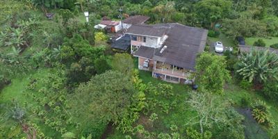 CS. Vendo finca saliendo de Pereira vía Armenia a siete kilómetros de la carretera principal, carretera pavimentada en la vereda Yarumal-corredor turístico salida Arabia-Altagracia.
Area terreno 15.000 m2, la finca cuenta con cultivos de naranja, mandarina, limón, papaya, aguacate, plátano, yuca, guineo, follaje y mas o menos unas 500 matas de guadua, en el jardín tiene: heliconias, orquídeas, anturios, rosales.  
Casa para mayordomo de dos alcobas, cocina y baño con corredores estilo cafetero con un área construida de 160 m2 aproximadamente.   Tiene dos nacimientos de agua y acueducto veredal con planta de tratamiento y gas natural.