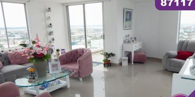 Se vende apartamento Dúplex ubicado en Barranquilla en el sector de las delicias, el edificio cuenta con 18 pisos y el apartamento se encuentra en piso 15 con un área de 127.23 mt2  cuenta con 3 habitaciones 3 baños mas el baño social, 2 parqueaderos asignados y un deposito,  una espectacular vista panorámica desde sus balcones, cuenta con buenos y modernos acabados, buena distribucion en sus áreas, es fresco y acogedor, su entorno es residencial y comercial, con cómodas vías de acceso y facilidad al transporte publico cercano, sobre el sector puede encontrar, colegios, centro comercial, universidad, clínicas y supermercados cercanos.