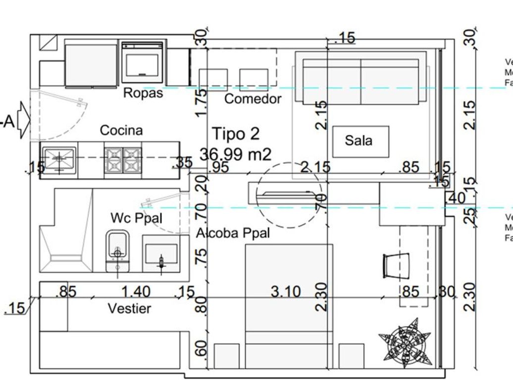 Apartamento de 1 alcoba en venta en La Cabrera, Bogotá, 37 m² · foto 14 de 14