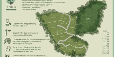 La Serena es un proyecto de lotes campestres en Santo Domingo, Antioquia, ubicado en la vía La Quiebra, kilómetro 5 hacia Cisneros. Ofrece acceso por vías pavimentadas y calles internas en placa huella. Rodeado de naturaleza, destaca por su río, vistas al cañón del río Porce y agua de nacimiento. Los lotes se entregan con explanación y urbanismo listo. Santo Domingo, con su rica cultura, está cerca de grandes desarrollos como las vías 4G, la nueva vía al mar por Remedios y la futura conexión a Guatapé. Además, su ubicación estratégica lo conecta con ocho municipios vecinos, garantizando accesibilidad, progreso y un entorno en armonía con la naturaleza. En La Serena, te asesoramos en construcción bioclimática, empleando ladrillos BTC ecológicos que destacan por su eficiencia y sostenibilidad. Con este innovador enfoque, lograrás reducciones de hasta un 30 % en costos, mientras construyes un espacio en armonía con el entorno.