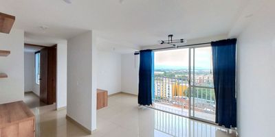 VENTA: apartamento en los guaduales al norte de cali piso 12 con vista exterior. cuenta con sala, comedor, cocina integral, baño social completo, zona de ropas, dos habitaciones con closet la principal con baño, zonas comunes con piscina para adultos y niños, salon social, juego s infantiles, zonas verdes. INFO: 3112405041 JOHN JAIRO MONTOYA