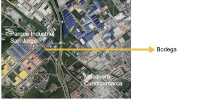 Bodega ubicada en Parque industrial San Jorge, con edificio de 3 pisos para oficinas, bodega  con diecisiete metros de altura tipo hangar, dos locales con un área cada uno de setecientos metros cuadrados, ocho parqueaderos propios, ocho parqueaderos comunes, área para seis tractomulas, catorce camiones, Subestación propia de 150 kVA y planta eléctrica de cuarenta kVA. Cuenta con tanques para almacenamiento para productos a granel, tanques para aguas residuales y agua potable.