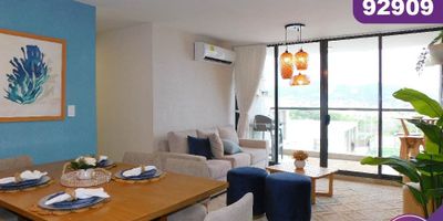 Apartamento en venta al norte de la ciudad de Barranquilla, en un edificio con vigilancia privada las 24 Horas y zonas sociales de entretenimiento, piscina, canchas deportivas, gimnasio, zona infantil, zona BBQ, salon comunal, el edificio cuenta con 20 pisos, el apartamento se encuentra ubicado en el piso 8, con un área aproximada de 88 mt2 , distribuidos en 3 habitaciones, 2 baños, la habitación principal cuenta con baño interno, sala-comedor, cocina integral, zona de labores y 1 parqueadero asignado, buena distribución en sus áreas con buenos y modernos acabados, es fresco y acogedor, su entorno es tranquilo, residencial con cómodas vías de acceso y facilidad al transporte publico cercano.