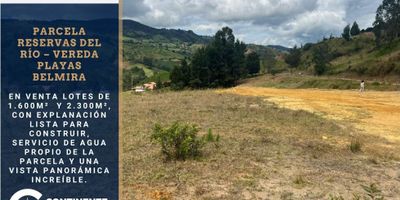 ?✨ Venta de Lotes en Parcelación Reservas del Río – Belmira

? Vereda Playas, Belmira – Excelente ubicación

? Disponibles:


 
 Lote 40: 1.600 m² | ? $140.000.000
 
 
 Lote 41: 2.300 m² | ? $170.000.000
 


✅ Terreno plano y firme
✅ Cercamiento con estacones
✅ Agua proveniente de nacimiento propio del proyecto
✅ Rodeados de naturaleza y tranquilidad

? Ubicación estratégica: cerca al Parque Recreativo Plaza del Río, Capilla de Playas, tiendas y a la vía principal San Pedro – Belmira.

? ¡No dejes pasar esta oportunidad de inversión y construye el hogar de tus sueños en un entorno natural y exclusivo!

Tú lo sueñas, nosotros lo encontramos.
