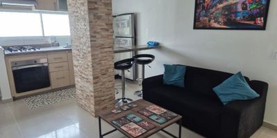 Descubre este apartaestudio amoblado de 46 metros cuadrados distribuidos en sala-comedor, cocina integral, baño social, 1 habitación, aire acondicionado,1 baño, area de labores, cuenta con ascensor y 1 parqueadero, este inmueble ofrece comodidad en cada rincón. No pierdas la oportunidad de vivir en este lugar. ¡Contáctanos ahora para más información y agenda una visita!