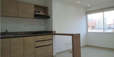 Apartaestudio excelente ubicación edificio SOHO habitación con closet baño y aire acondicionado cocina, zona de labores salón social y parqueadero 