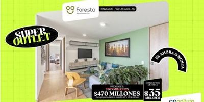 472-8355 Conaltura Inmobiliaria te ofrece en venta un moderno apartamento de 61m, de 3 a 2 habitaciones , 2 baños , salón comedor, cocina abierta y zona de ropas, Este proyecto se encuentra ubicado en Envigado, cerca a la vía Las Antillas, una zona de importante valorización ¡Sin duda, la increíble vista panorámica de Foresta te sorprenderá! Para llegar tienes tres vías de acceso, además de diversas rutas integradas del metro que salen de la estación Envigado, como lo son La Mina, Gualandayes y San Rafael, que te permitirán llegar de una forma fácil, zonas comunes como  Salón De Eventos. Zona picnic, Juegos Infantiles, Piscina Adultos y Niños, Miradores Y Senderos Exteriores, Gimnasio Semidotado, Cancha Recreativa, Teatrino,  Solárium, Zona de mascotas ¡APROVECHA ESTE DESCUENTO EXCEPCIONAL! Asegura un pago inicial de $35.000.000 antes del 30 de NOVIEMBRE, $30.000.000 si pagas antes del 20 de DICIEMBRE, o un pago máximo de $25.000.000 hasta el 30 de MARZO. No pierdas esta oportunidad 