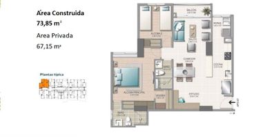 Cesión de derechos – Apto en altura con vista privilegiada
Apartamento de 73.85 m² construidos y 67.15 m² privados. Cuenta con 2 alcobas, balcón, excelente luz natural y privacidad total. Diseño funcional en un entorno urbano vibrante, con acceso inmediato a restaurantes, arte, supermercados y servicios médicos.
Zonas comunes para relajarte, trabajar o compartir: coworking, piscina, juegos, yoga, lavandería, entre otros. Infraestructura para carga eléctrica y zócalo comercial con 28 locales.
Ideal para quienes valoran la comodidad, sostenibilidad y un estilo de vida activo sin depender del carro. ¡Invierte en calidad de vida desde hoy! oportunidad si buscas inversión con retorno a mediano plazo. 
Frcha de entrega Finales del 2025 El proyecto sigue en fase de construcción, con avances publicados en el sitio oficial de Coninsa.
Llama para mas información