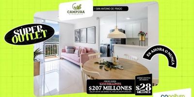 473-8357  Conaltura Inmobiliaria te ofrece en venta un moderno apartamento de 52m, de 3 a 2 habitaciones , 2 baños , salón comedor, cocina abierta y zona de ropas, Rodéate de un ambiente campestre y fresco proyecto VIS ubicado en San Antonio de Prado, sector el Vergel. Es una excelente opción para que vivas en una zona tranquila para el bienestar de tu familia. Zonas comunes como  Piscina Adultos y Niños, Cancha Múltiple, Gimnasio Al Aire Libre, Juegos Infantiles,  Zona de mascotas, Zona BBQ  ¡APROVECHA ESTE DESCUENTO EXCEPCIONAL! Asegura un pago inicial de $28.295.000 antes del 30 de NOVIEMBRE, $21.345.000 si pagas antes del 20 de DICIEMBRE, o un pago máximo de $5.000.000 hasta el 30 de MARZO. No pierdas esta oportunidad de ser parte de este gran proyecto.