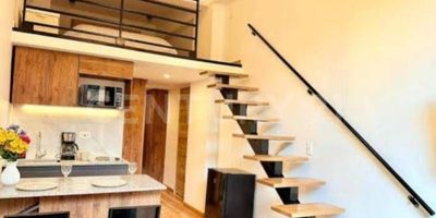 Aparta estudio moderno, con excelente iluminación natural, ventanales grandes y hermosos, se entrega completamente amoblado, con acabados de alta calidad, tal cual como se ven en las fotografías, con excelente ubicación cerca a la autopista norte.
El diseño brinda confort, privacidad y excelente ambiente.