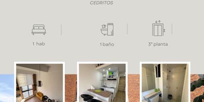 EXCELENTE APARTAESTUDIO EN CEDRITOS, CERCA A CALLE PRINCIPAL, ESTACION DE TRANSMILENIO, RESTUARANTES, Y ZONA SOCIAL. AMOBLADO, CONJUNTO CON CO-WORKING, SALA DE JUEGOS, LAVANDERIA, TV, ESPACIO PARA SCOOTERS, TERRAZA.