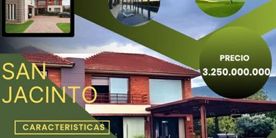 Viva la exclusividad en el Condominio San Jacinto. Presentamos esta magnífica casa moderna y ampliada de 554m² construidos sobre un lote privado de 1.790m², rodeada de naturaleza y máxima seguridad.
recibo activos como pago 

Primer Piso: Gran hall de acceso, sala con chimenea a gas, comedor independiente con salida a terraza cubierta y vista panorámica al jardín. Cocina abierta de alta gama, alcoba de servicio y zona de lavandería. Plus: Habitación completa con baño privado en primer nivel (ideal para huéspedes o personas mayores).

Segundo Piso: 4 habitaciones todas con baño privado (principal con walk-in closet y jacuzzi), gran estudio con baño y estar de TV con balcón privado.

El Conjunto: Disfrute de un verdadero club en casa: doble portería de seguridad, campo de golf (9 hoyos), 12 canchas de tenis, piscina, zonas húmedas, restaurante con domicilio y más.

Detalles:

Parqueadero: 2 cubiertos + 5 descubiertos.

Admin: $1.600.000 (Incluye acceso a todas las amenidades).


