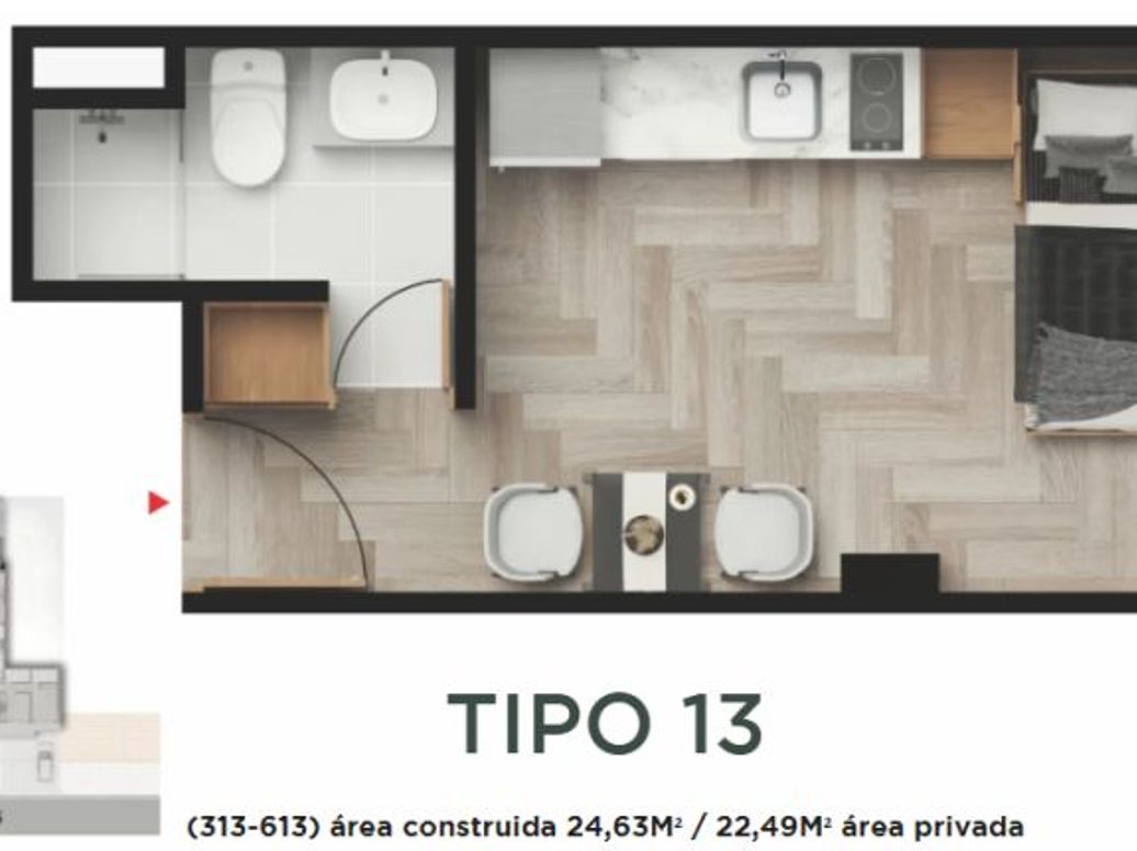 Apartaestudio en venta en Chico Norte Et. Ii, Bogotá, 23 m² · foto 12 de 12