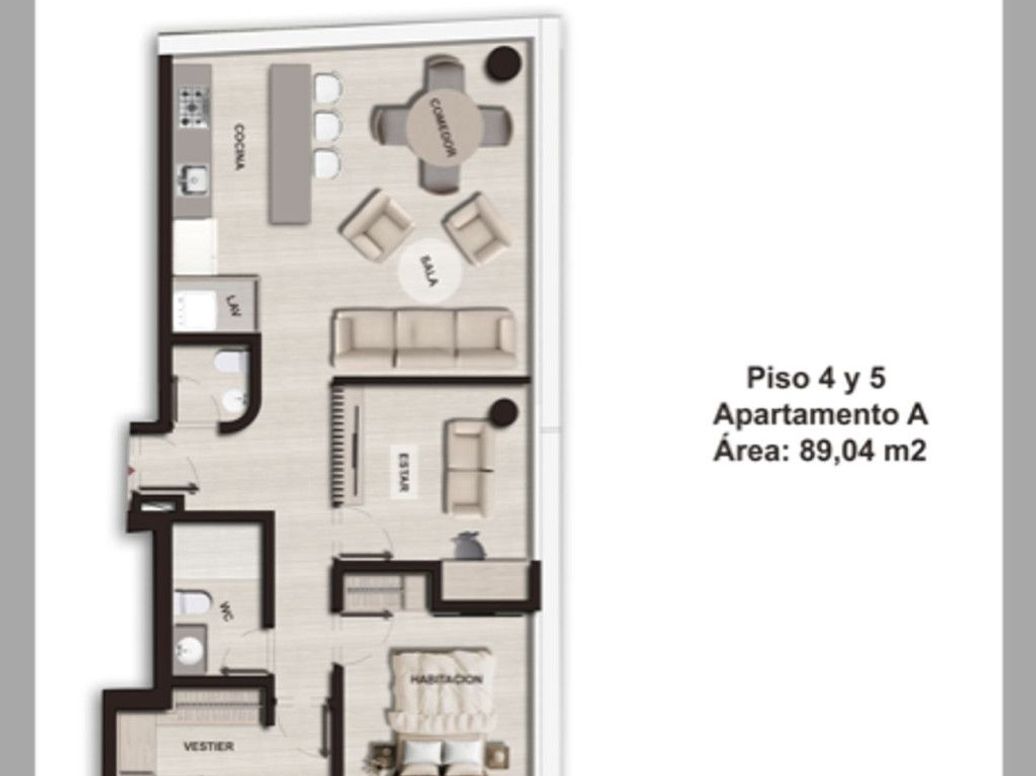 Apartamento de 2 alcobas en venta en Bosque Izquierdo, Bogotá, 90 m² · foto 5 de 6