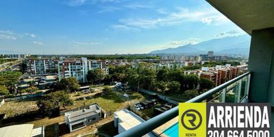 RENTA INMOBILIARIA ALQUILA, APARTAMENTO PISO 11,  97 M2, Sala comedor, Balcón Amplio,  cocina Integral Tipo Americano, Zona de Oficios, Baño Social, Estudio Grande, Baño de Alcobas, 3 Alcobas con Closet Principal con Baño y Balcón, Garaje Doble en Lineal, Deposito, EL EDIFICIO CUENTA CON:  Piscinas, Baño Turco, Gym, Salones Sociales, Parqueaderos de Visitantes