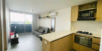 ¡Bienvenido! Si buscas comodidad y practicidad, este apartaestudio para alquiler es perfecto para ti. Ubicado en una zona estratégica y de gran valoración en , te brinda la oportunidad de vivir cerca de todo lo que necesitas y con fácil acceso al transporte público. El área total del inmueble es de 45.0 m2, con una construcción de igual medida y una privacidad de 45.0 m2, garantizando espacios adecuados para ti.

Dentro de sus beneficios internos, cuenta con una alcoba para tu descanso y privacidad, dos baños para mayor comodidad, uno de ellos en la habitación principal, y un garaje para tu vehículo. Además, dispone de servicios de agua, electricidad y gas domiciliario, y está totalmente amoblado para facilitar tu mudanza.

Si te encanta disfrutar de un buen aire acondicionado, una barra estilo americano en tu cocina y un baño auxiliar para tus invitados, este es el lugar perfecto para ti. También podrás relajarte en su balcón y disfrutar de una maravillosa vista panorámica. Para tu mayor comodidad, cuenta con clósets y un calentador para que no te falte nada.

¿Te encanta relajarte después de un largo día? Este lugar cuenta con una sala de usos múltiples para que tú y tus amigos puedan compartir un rato agradable, o si prefieres, un jacuzzi para tus momentos de relajación y tranquilidad. Y si te gusta mantenerte en forma, no te preocupes, también dispone de un gimnasio en su área social.

Con una ubicación privilegiada, estarás cerca de parques, jardines, colegios y universidades para el disfrute de tu familia y amigos, así como de restaurantes y centros comerciales para cubrir todas tus necesidades. Además, su acceso pavimentado y su urbanización cerrada con vigilancia y portería te brindarán la seguridad y tranquilidad que mereces.

¡Esta es tu oportunidad! No te pierdas la oportunidad de vivir rodeado de zonas residenciales, comerciales e industriales y de disfrutar de todas las comodidades que ofrece este apartaestudio. ¡ContÃ