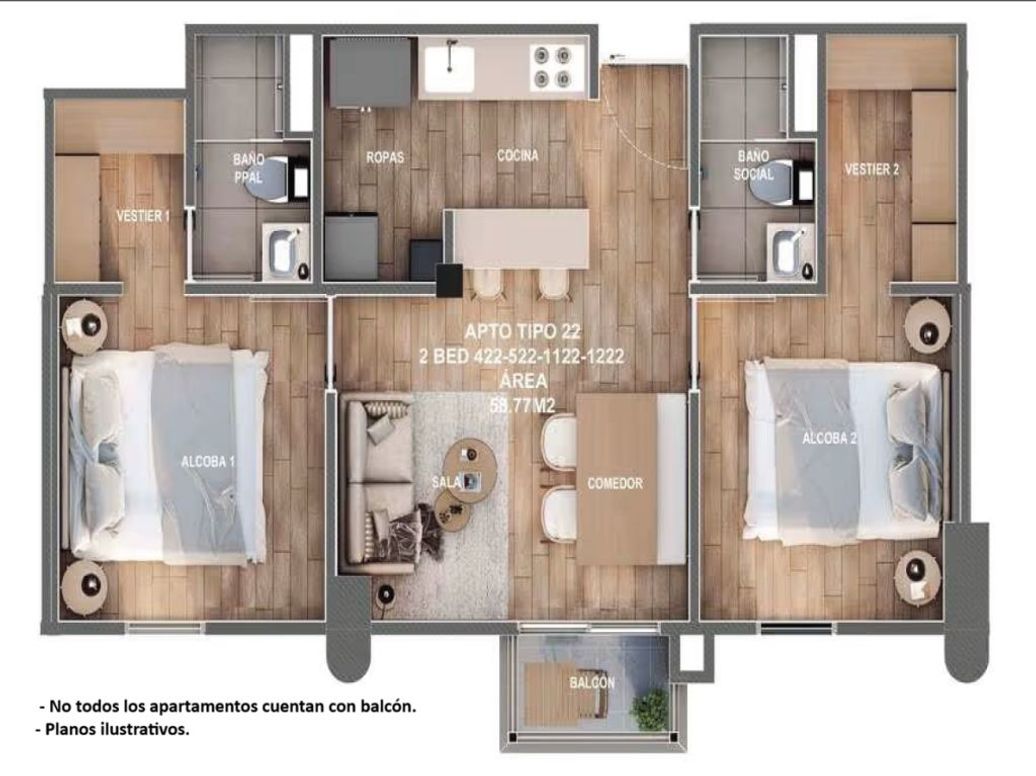 Apartamento de 2 alcobas en arriendo en Granjas De Techo, Bogotá, 58 m² · foto 20 de 20