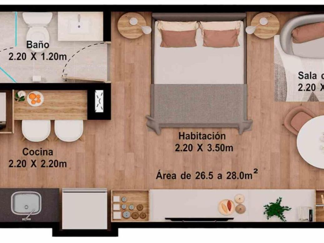 Apartamento de 1 alcoba en venta en Teusaquillo, Bogotá, 27 m² · foto 10 de 16