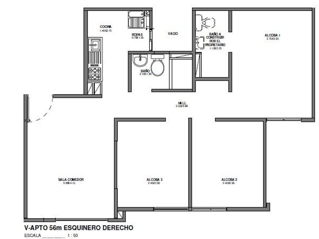 Apartamento de 3 alcobas en venta en Villa Alemania Et. Ii, Bogotá, 56 m² · foto 2 de 15