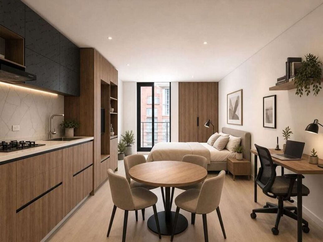 Apartamento de 1 alcoba en venta en Acacias Usaquen, Bogotá, 25 m² · foto 2 de 5