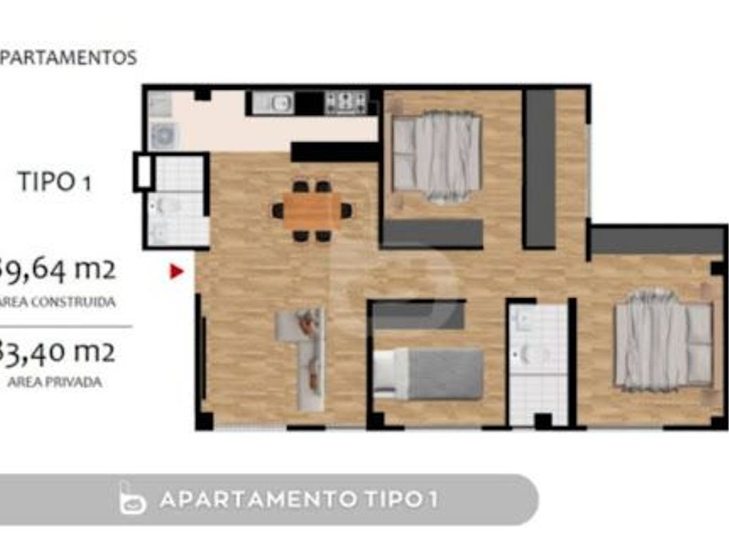 Apartamento de 3 alcobas en venta en Modelia, Bogotá, 90 m² · foto 5 de 7