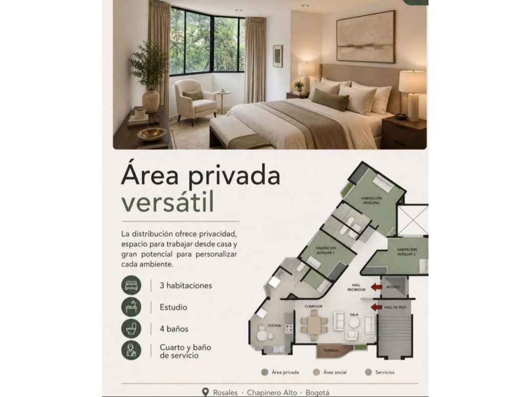 Apartamento de 4 alcobas en venta en Las Acacias, Bogotá, 147 m² · foto 14 de 14