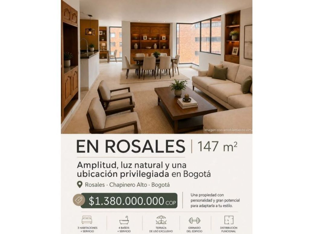 Apartamento de 4 alcobas en venta en Las Acacias, Bogotá, 147 m² · foto 2 de 14