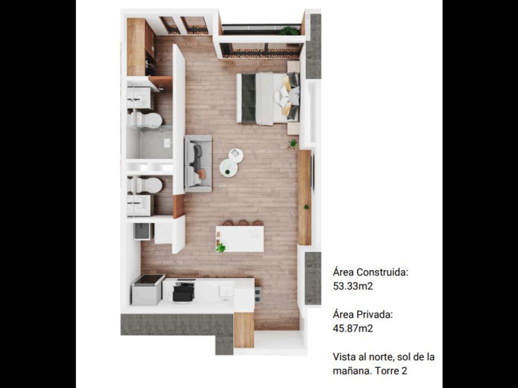 Apartaestudio en venta en Corferias, Bogotá, 53 m² · foto 2 de 17