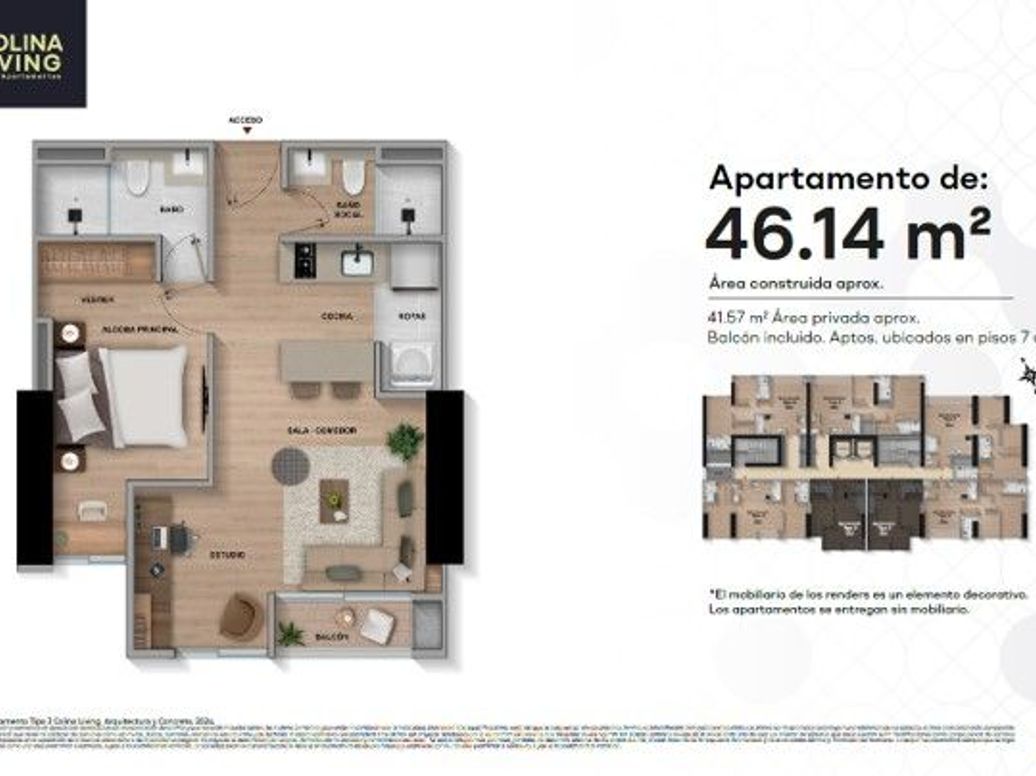 Apartamento de 2 alcobas en venta en Colina Campestre, Bogotá, 45 m² · foto 10 de 18