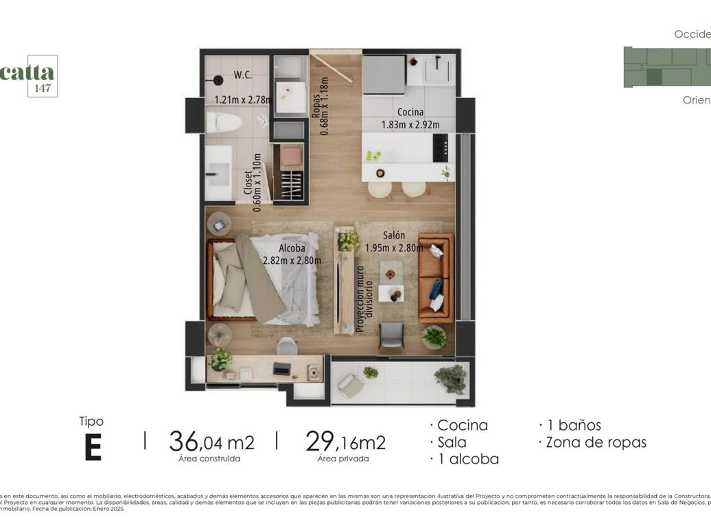 Apartamento de 1 alcoba en venta en Casa Blanca Suba, Bogotá, 29 m² · foto 11 de 11