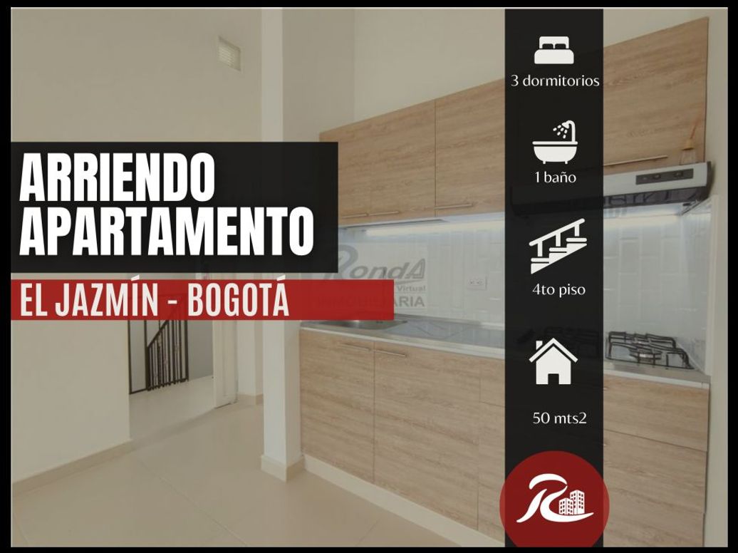 Arriendo Apartamento El Jazmín | 3 Hab + Balcón | Piso 4 en Jazmin
