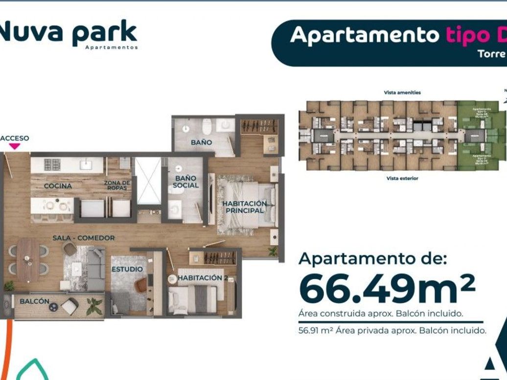 Apartamento de 2 alcobas en venta en Usaquén, Bogotá, 63 m² · foto 16 de 17