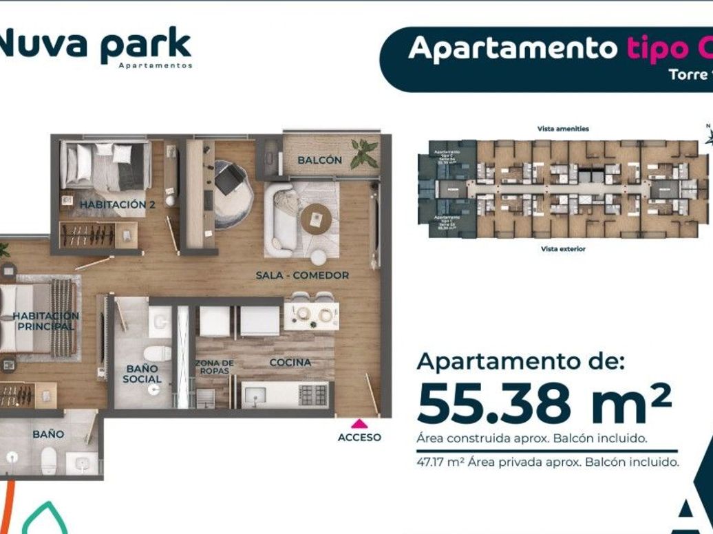 Apartamento de 2 alcobas en venta en Usaquén, Bogotá, 69 m² · foto 15 de 17