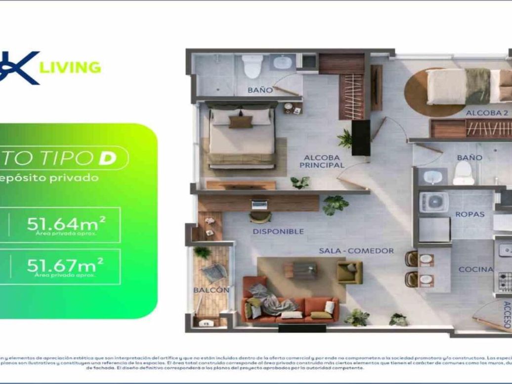 Apartamento de 1 alcoba en venta en La Macarena, Bogotá, 39 m² · foto 7 de 7