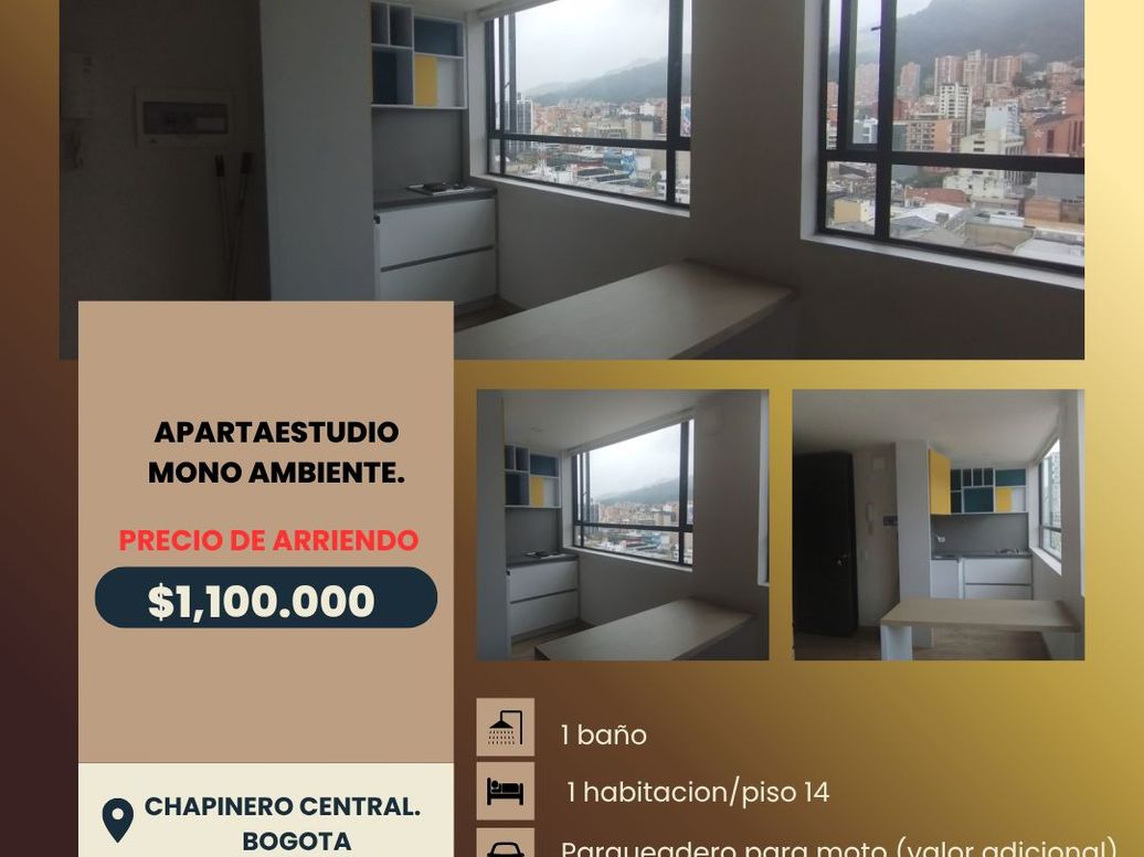Apartaestudio en Arriendo en Chapinero Central, Chapinero, Bogotá en Chapinero Central