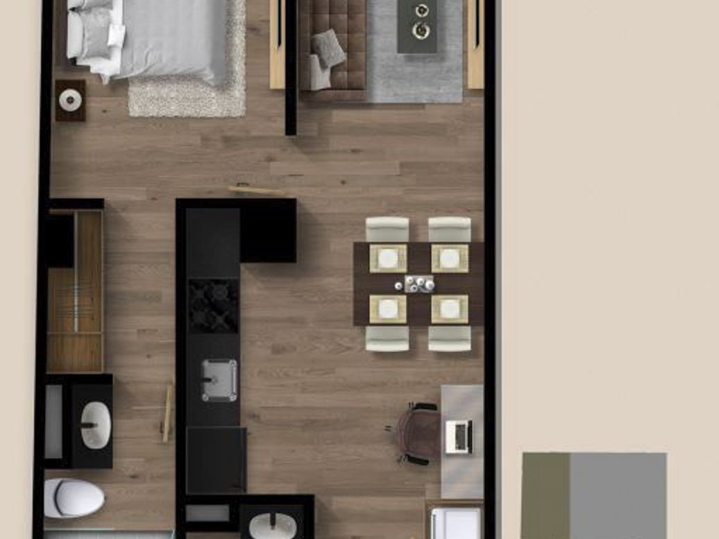 Apartamento de 1 alcoba en venta en San Patricio, Bogotá, 46 m² · foto 13 de 14